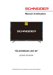 Mode d’emploi Schneider LED40-SC600K Téléviseur LED