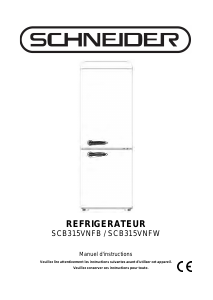 Mode d’emploi Schneider SCB315VNFW Réfrigérateur combiné