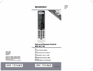 Manual SilverCrest IAN 103465 Remote Control