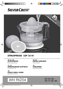 Manual SilverCrest IAN 96254 Citrus Juicer