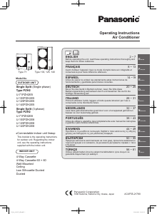 Manual Panasonic U-71PZH2E5 Ar condicionado