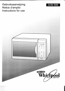 Manual Whirlpool AVM 689 Microwave