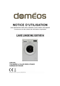 Mode d’emploi Doméos ML1207VE14 Lave-linge