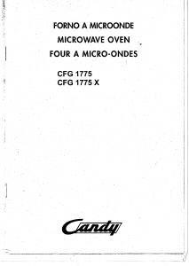 Manuale Candy CFG 1775 X Microonde