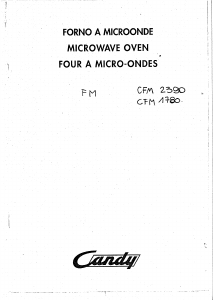 Manuale Candy CFM 2390 Microonde