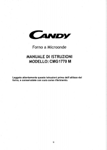 Manuale Candy CMG 1770 M Microonde