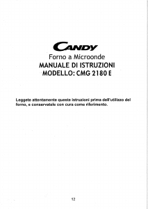 Manuale Candy CMG 2180 E Microonde