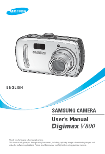 Manual Samsung Digimax V800 Digital Camera