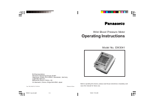 Bedienungsanleitung Panasonic EW-3041 Blutdruckmessgerät