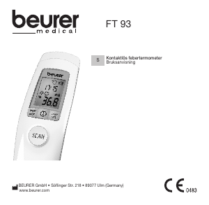 Bruksanvisning Beurer FT 93 Termometer