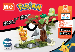 Mode d’emploi Mega Construx set GKY94 Pokemon Torchic contre Treecko