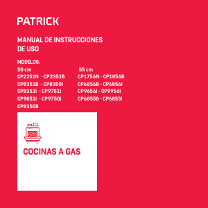 Manual de uso Patrick CP8350I Cocina