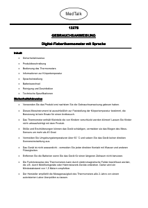 Bedienungsanleitung MedTalk 1327S Thermometer