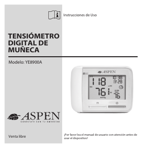 Manual de uso Aspen YE8900A Tensiómetro