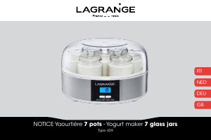 Manual Lagrange 439 Yoghurt Maker