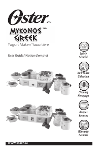 Manual Oster CKSTYM1010-033 Mykonos Greek Yoghurt Maker