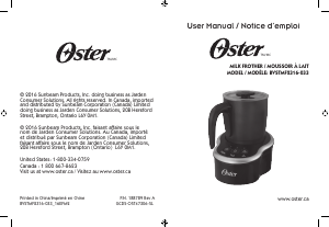 Mode d’emploi Oster BVSTMF2316-033 Fouet à lait