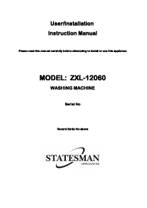 Handleiding Statesman ZXL-12060 Wasmachine