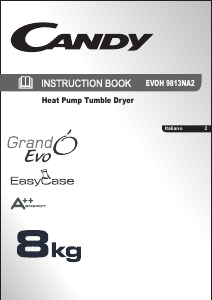 Manuale Candy EVOH 9813 NA2 Asciugatrice