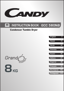 Manuale Candy GCC 580 NB Asciugatrice