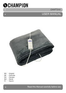 Manual Champion CHVFT210 Electric Blanket