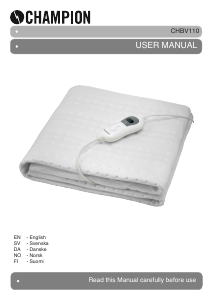 Manual Champion CHBV110 Electric Blanket