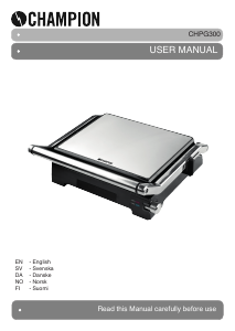 Manual Champion CHPG300 Contact Grill