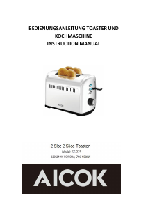 Manual Aicok ST-225 Toaster