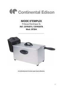 Mode d’emploi Continental Edison CEFR3DTB Friteuse