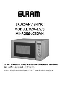 Bruksanvisning Elram 820-EG/S Mikrovågsugn
