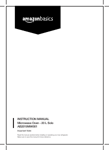 Manual AmazonBasics AB2019MW001 Microwave