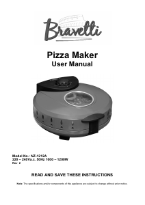 Manual Bravetti NZ-1212A Pizza Maker