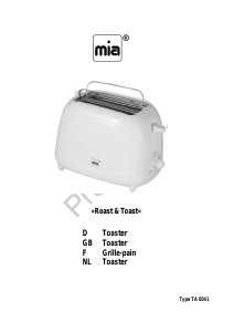 Bedienungsanleitung Mia TA 0041 Toaster