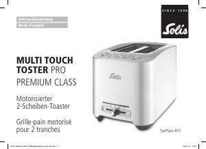 Mode d’emploi Solis 801 Multi Touch Pro Grille pain