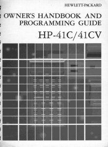 Manual HP 41c Calculator