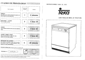 Manual Teka LP 770 B Dishwasher