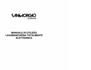 Manuale Sangiorgio SGFT800 Lavatrice
