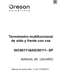 Manual de uso Oregon IHC80111 Termómetro