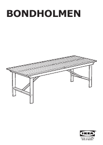 Käyttöohje IKEA BONDHOLMEN (235x90) Puutarhapöytä