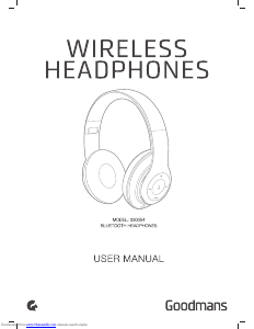 Manual Goodmans 330054 Headphone