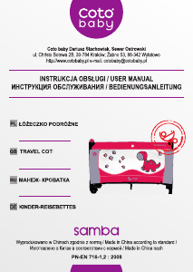 Instrukcja Coto Baby Samba Łóżko dziecięce