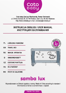 Instrukcja Coto Baby Samba Lux Łóżko dziecięce