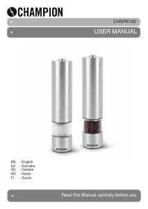 Manual Champion CHSPK100 Pepper and Salt Mill