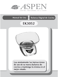 Manual de uso Aspen EK3052 Báscula de cocina