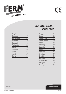 Bruksanvisning FERM PDM1005 Slagdrill