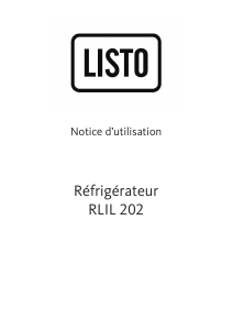 Mode d’emploi Listo RLIL 202 Réfrigérateur