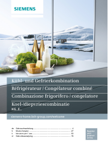 Mode d’emploi Siemens KG39EALCA Réfrigérateur combiné