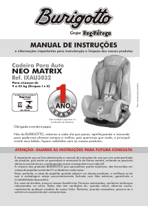Manual Burigotto Neo Matrix Cadeira auto