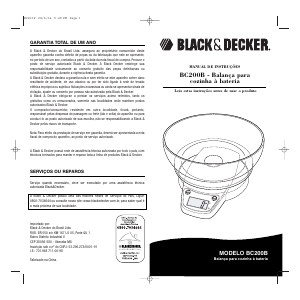 Manual Black and Decker BC200B Balança de cozinha