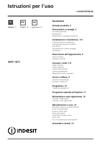 Manuale Indesit DIFP 18T1 Lavastoviglie